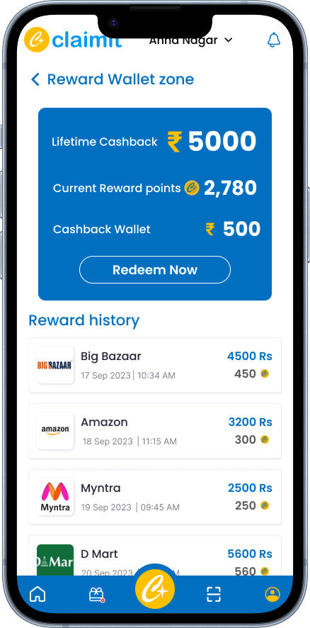 Reward wallet screen